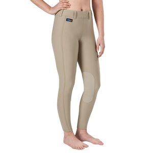 Irideon Riding Wear Tights Women’s L Gray Tan Equestrian Knee Patch Breeches